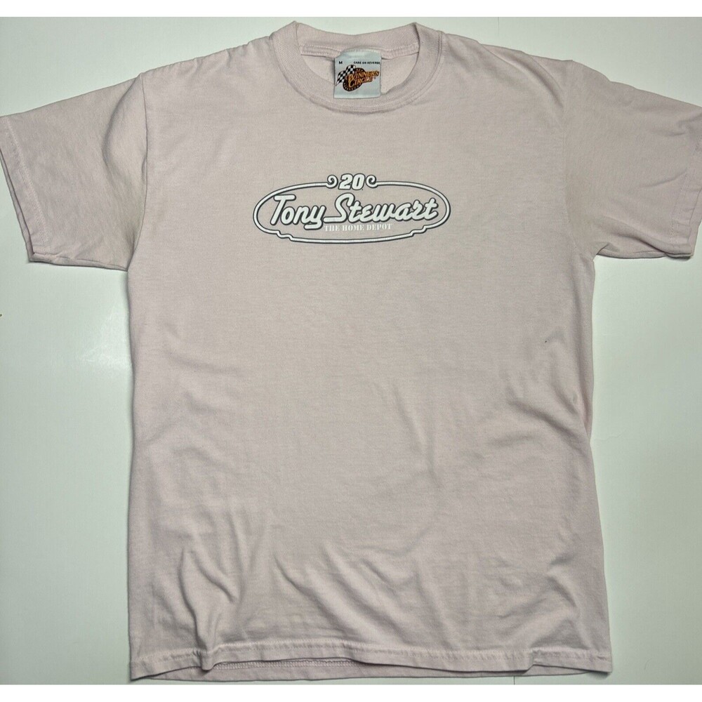 Vtg Winners Circle Tony Stewart 20 Pink T Shirt Size Medium Home Depot Y2K